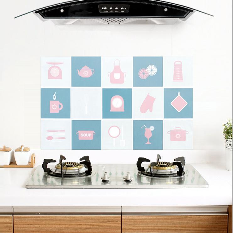 Self-adhesive high temperature anti-oil wall sticker