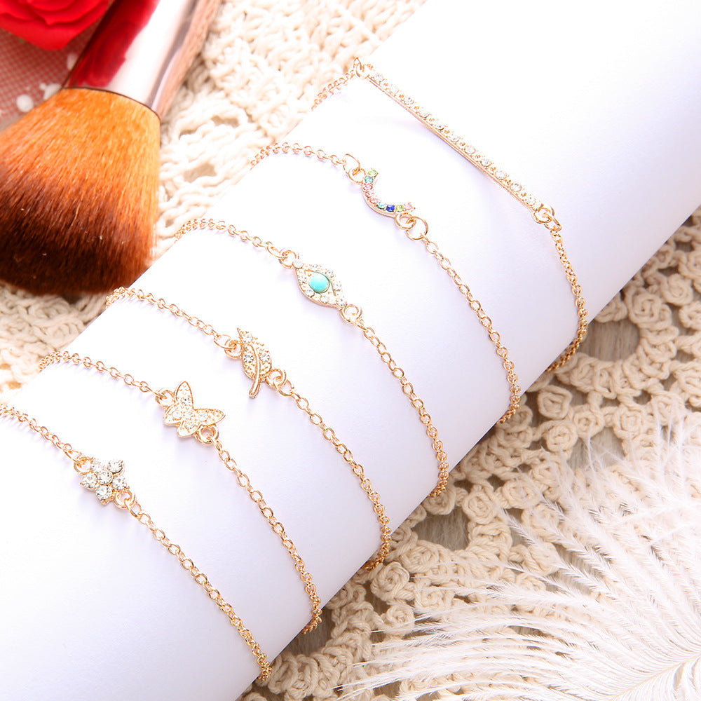 butterfly diamond blue eye pine stone bracelet