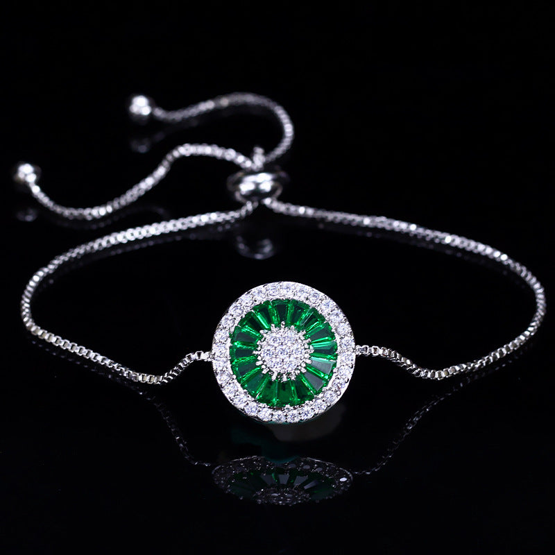 Round ladder zircon bracelet