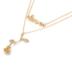 Love rose pendant necklace