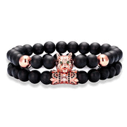 zircon wolf head bracelet