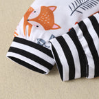 Striped Short Sleeve Baby Romper