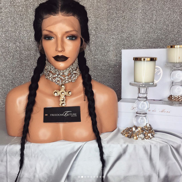 Long braid straight wig