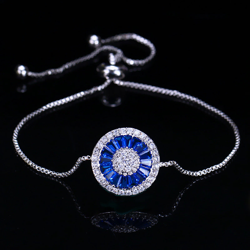 Round ladder zircon bracelet