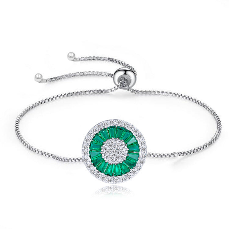 Round ladder zircon bracelet