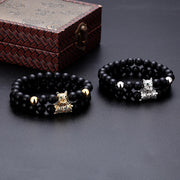 zircon wolf head bracelet