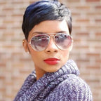 Oblique bangs short straight hair