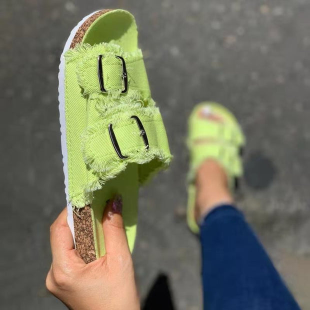 Double Buckle Lounge Slippers