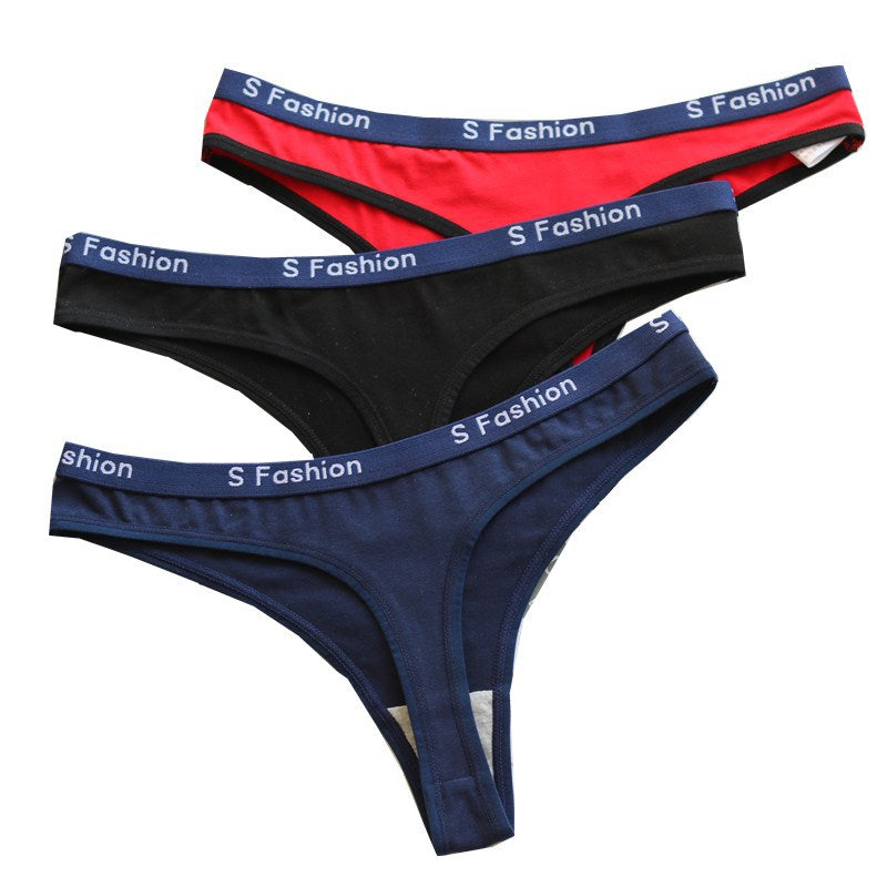 cotton plain thong panties
