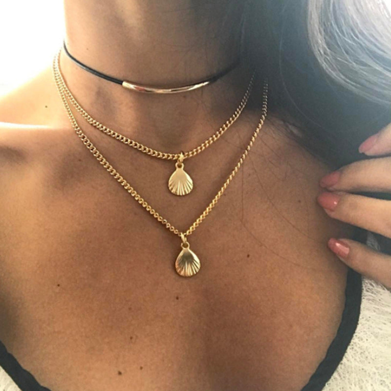 Multi-layer Shell Pendant Necklace