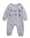 Hug Life Letter Print Baby Romper