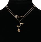 Love rose pendant necklace