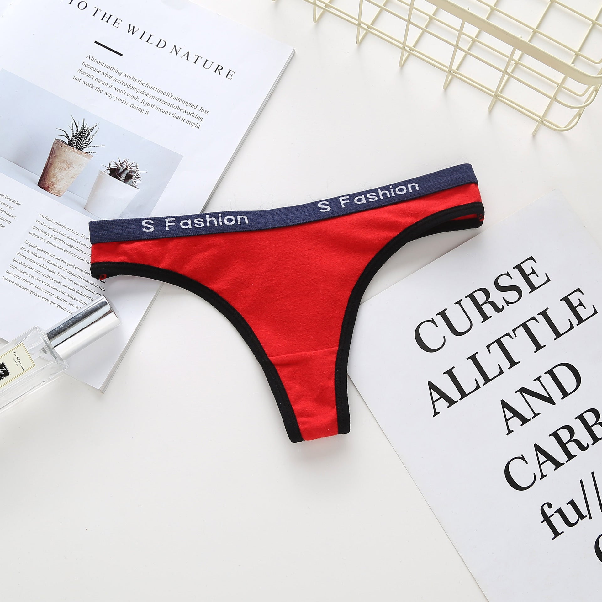 cotton plain thong panties