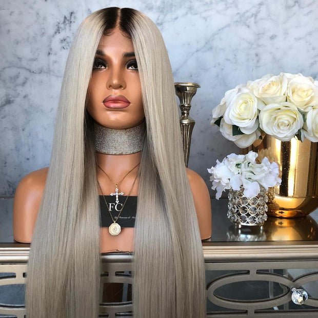straight colored long wig