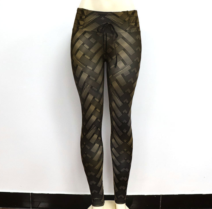 High Waist Armor Weave Print Leggings