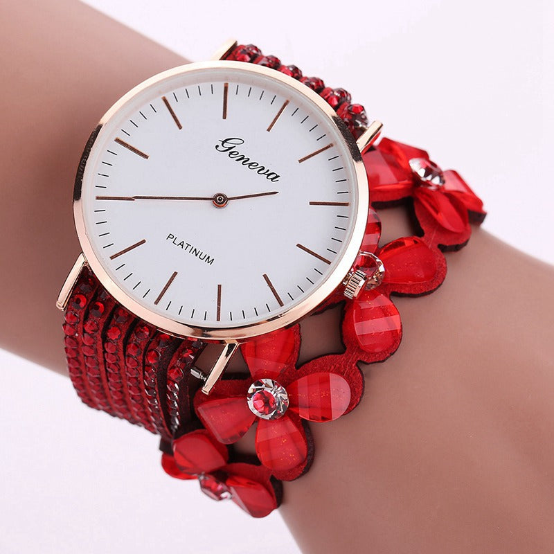 Geneva Flower Wrist Watch