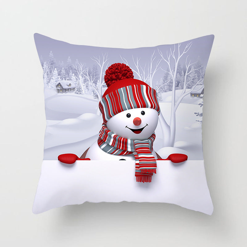 Snowman Series Peach Soul Pillow Cover