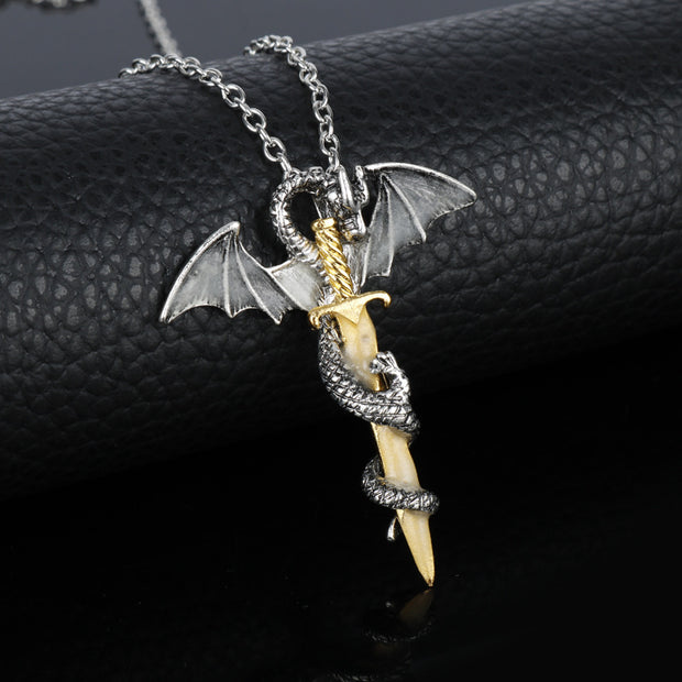 Pterosaur Golden Sword  Necklace