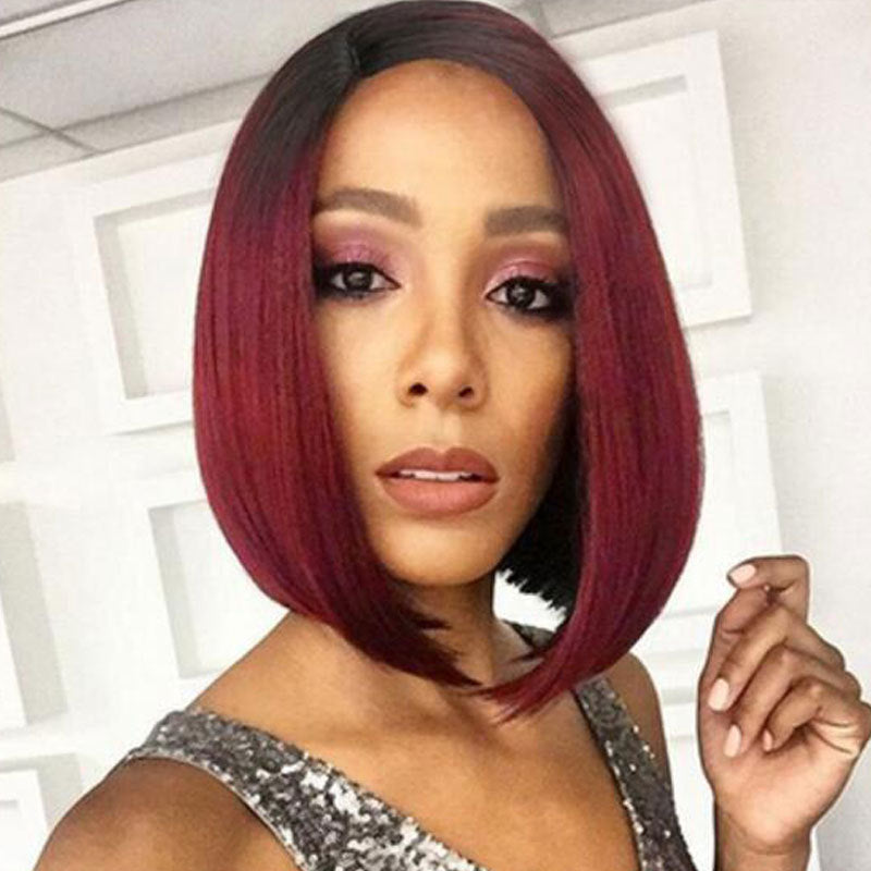 gradient wine mid-point wig