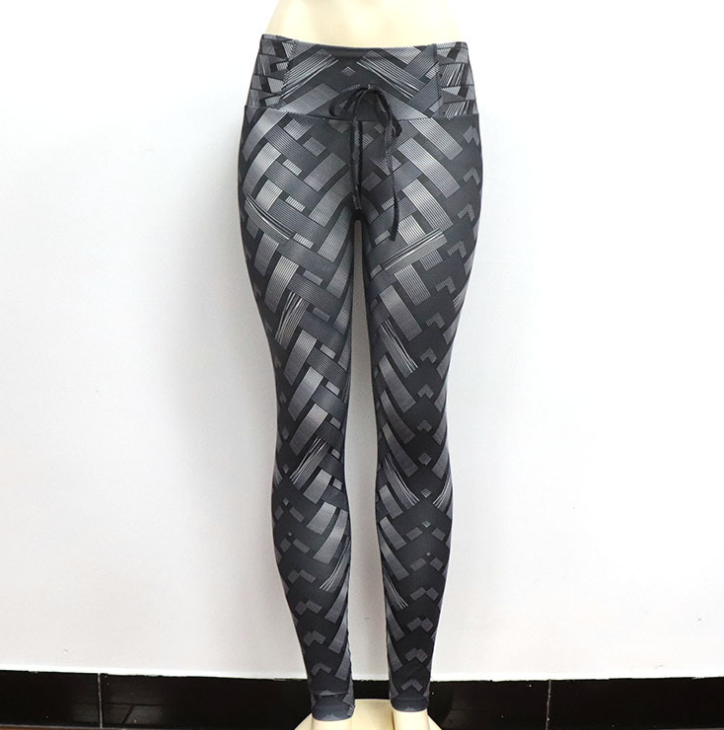 High Waist Armor Weave Print Leggings
