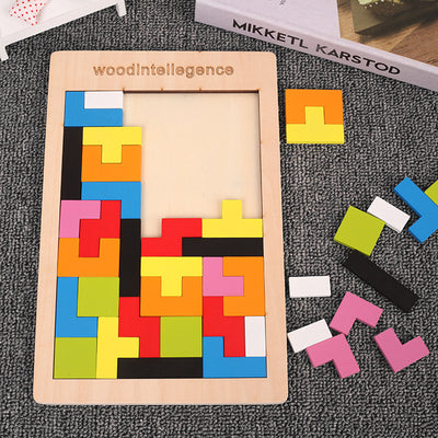 Wooden Tetris Puzzle Toy