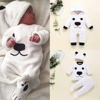 Flannel Hooded Baby Romper