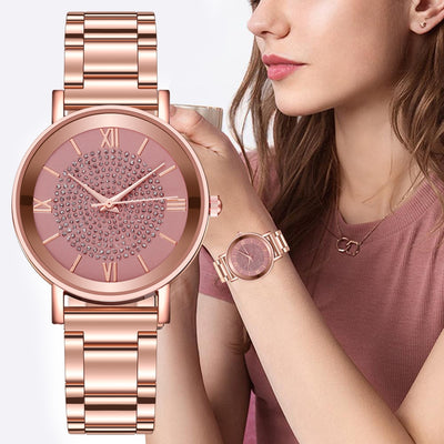 Rose Gold Quartz Wrist Watch