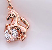 Horse and Crystal Pendant Necklace