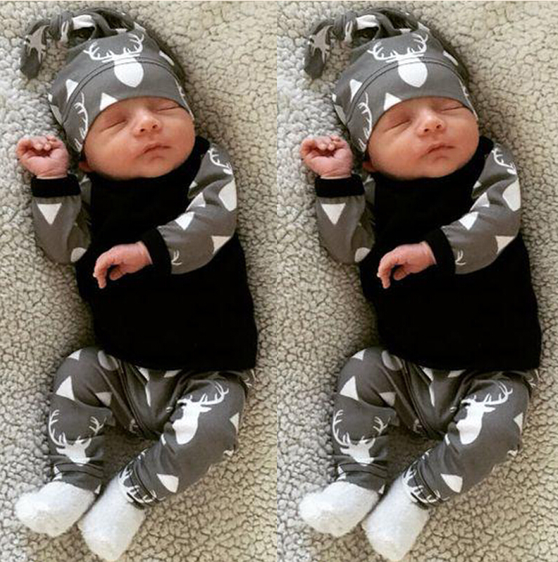 Cute Newborn Baby Deer 3 Piece Set
