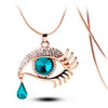 Eye Crystal Teardrop Eyelash Necklace