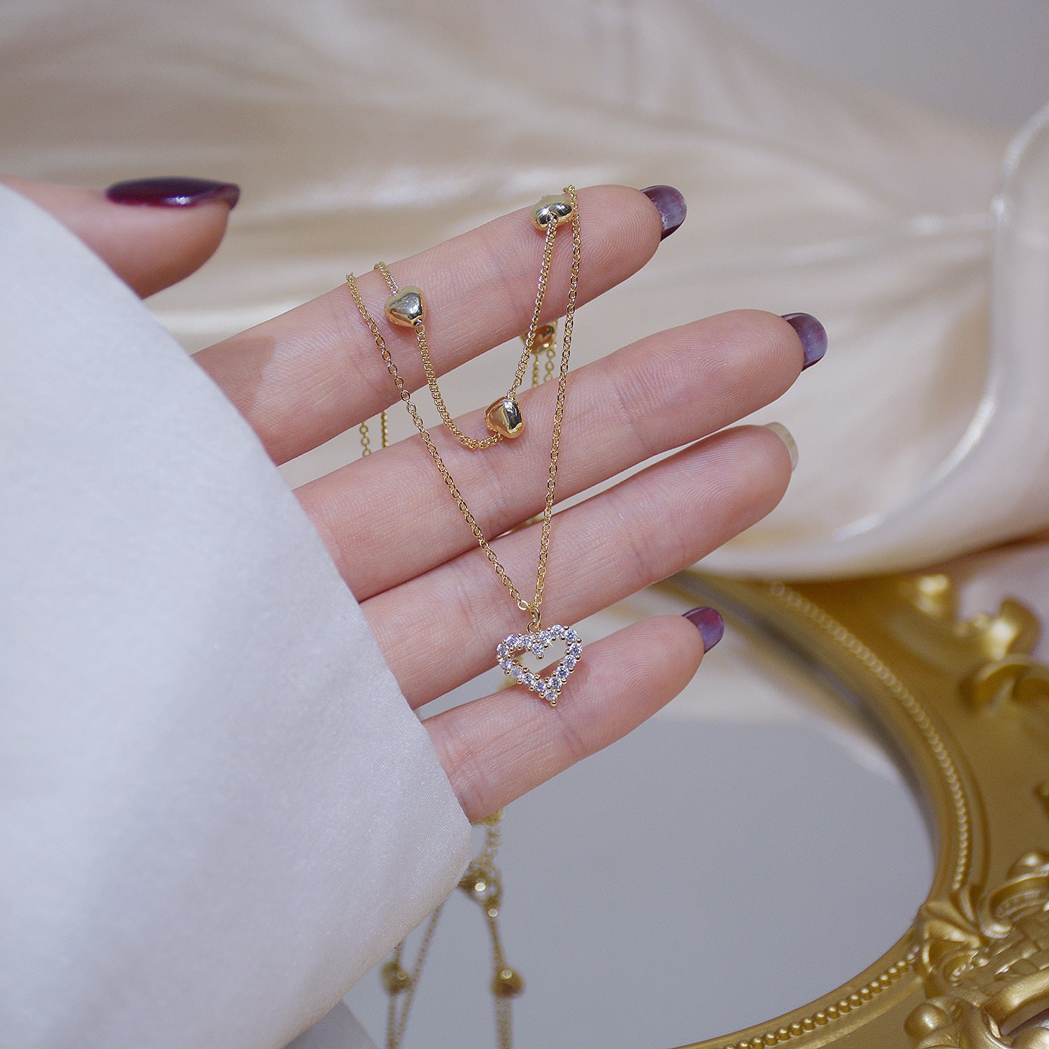 Double Flash Zircon Necklace
