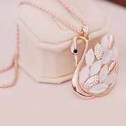 Swan Opal Flash Long Necklace