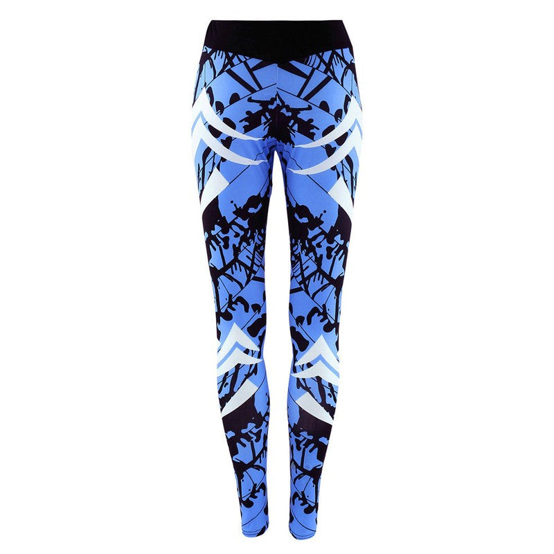 Dark Blue Printed Leggings