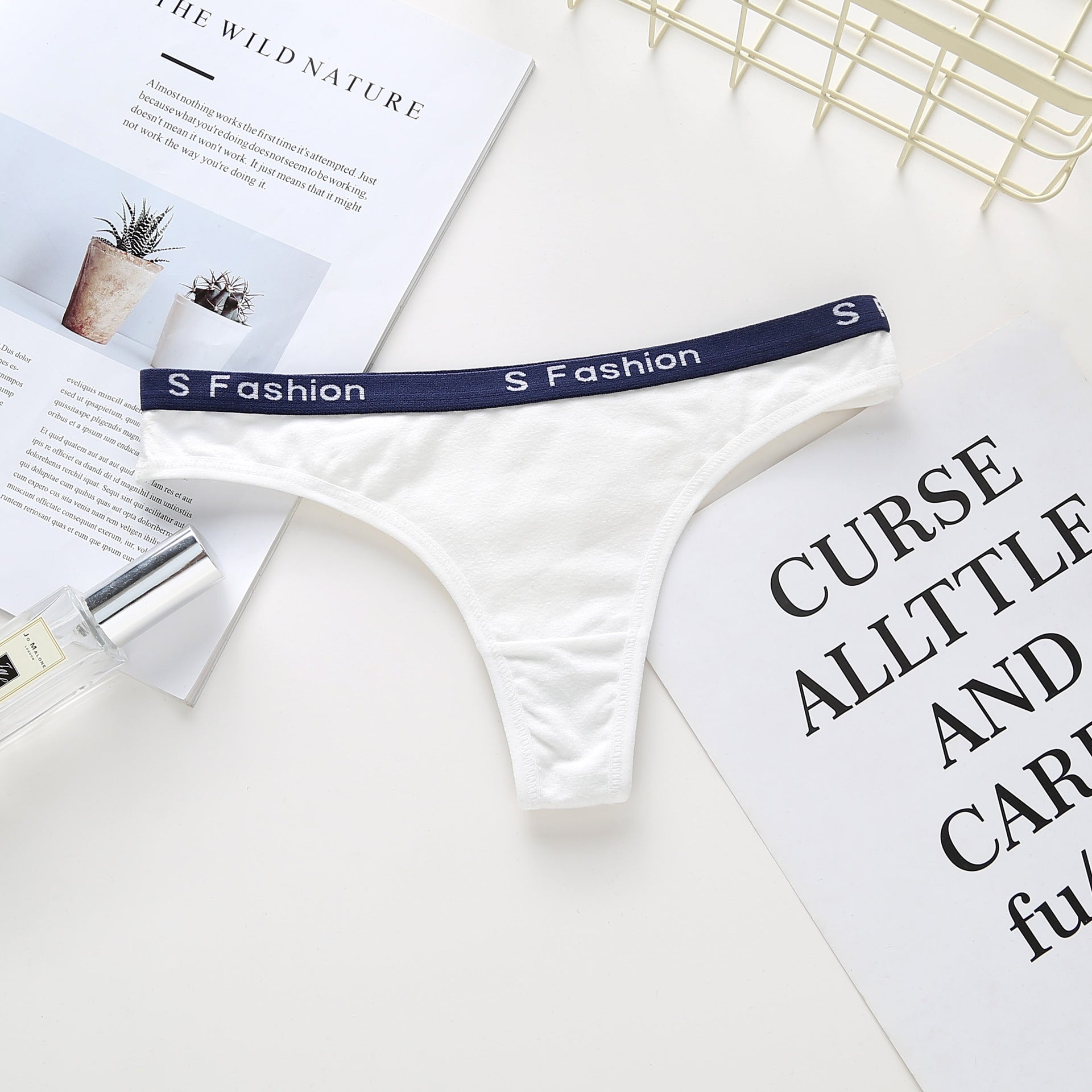 cotton plain thong panties