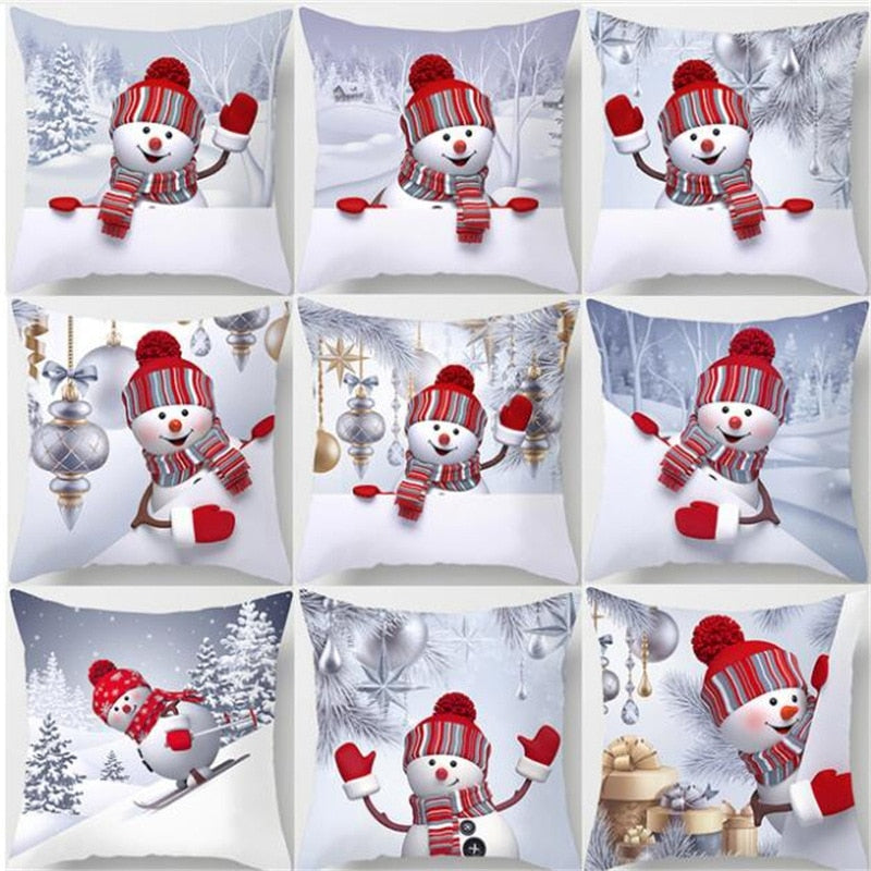 Snowman Series Peach Soul Pillow Cover