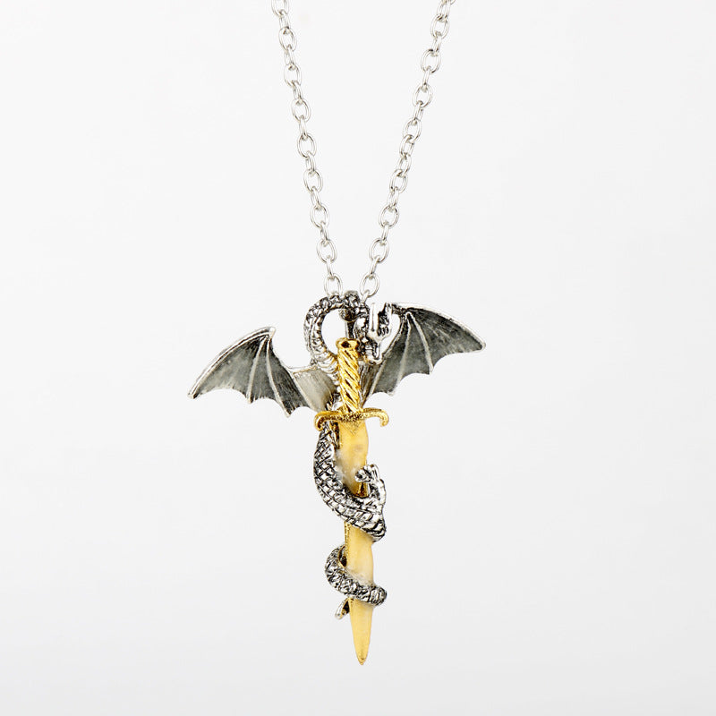Pterosaur Golden Sword  Necklace