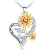 Double Sunflower Heart Necklace