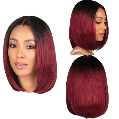 gradient wine mid-point wig