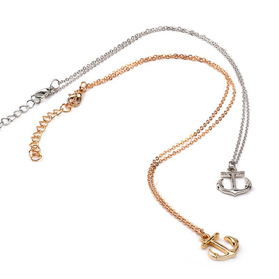 Anchor-Shaped Cross Alloy  Necklace