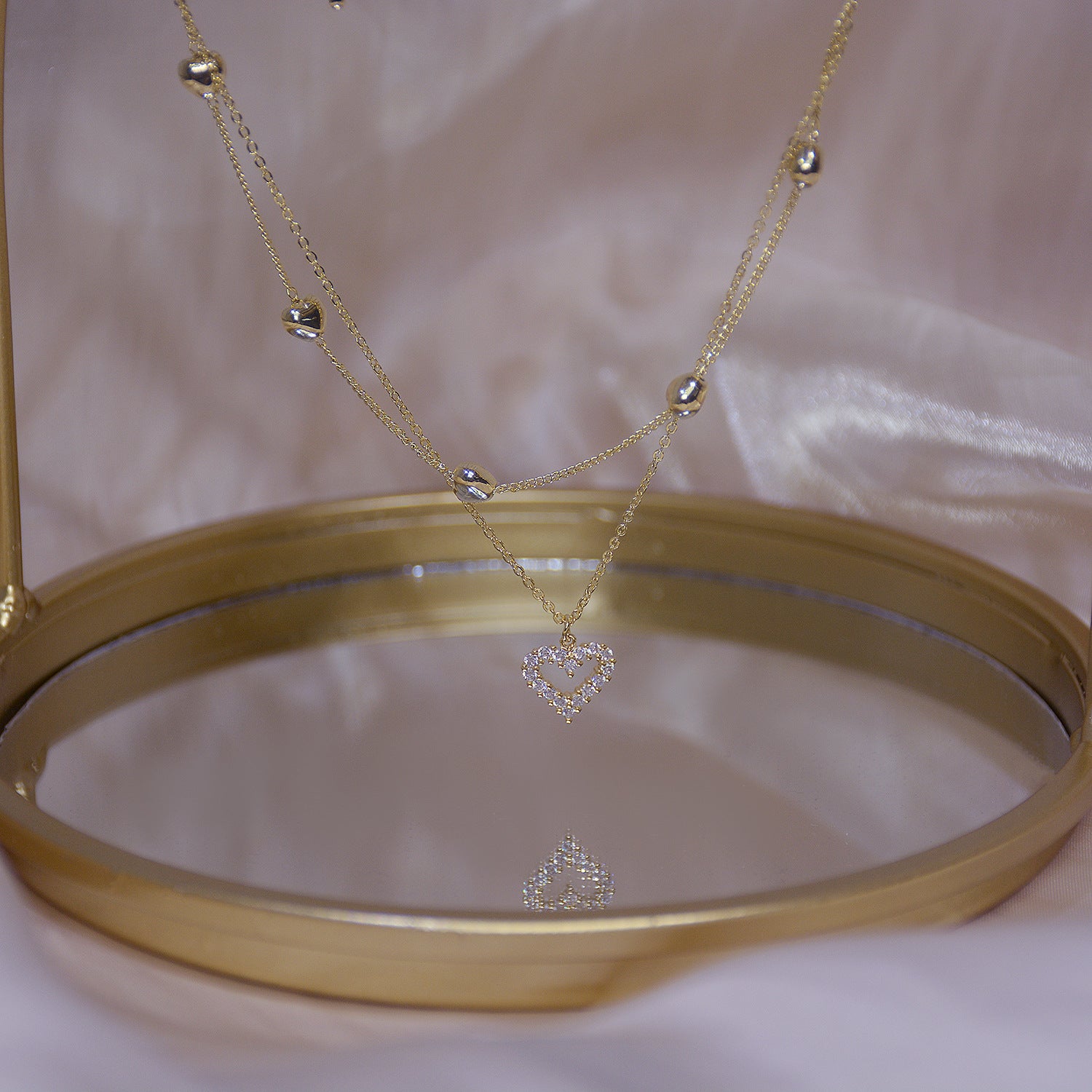 Double Flash Zircon Necklace