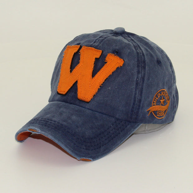 Denim peak washed cap