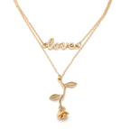 Love rose pendant necklace