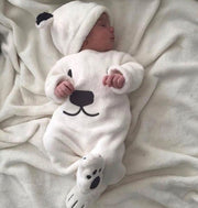 Flannel Hooded Baby Romper