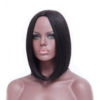 Mid-point black bob wig
