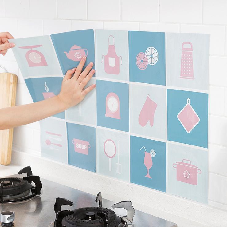Self-adhesive high temperature anti-oil wall sticker