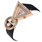 Triangle Rhinestone Matte Strap Wrist Watch