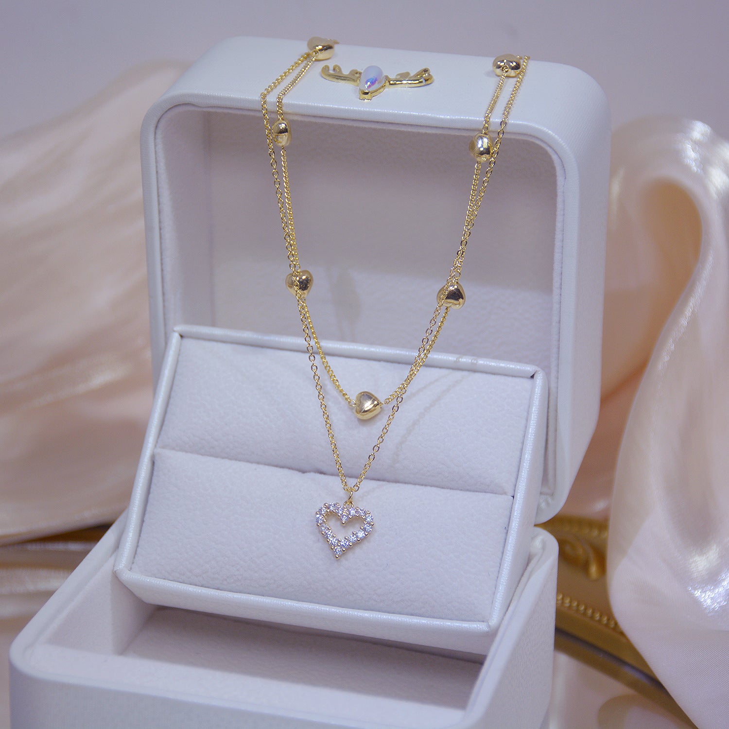 Double Flash Zircon Necklace