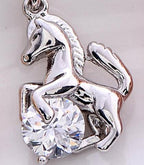 Horse and Crystal Pendant Necklace