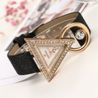 Triangle Rhinestone Matte Strap Wrist Watch