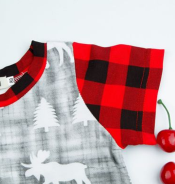 Plaid/Forest Baby Romper